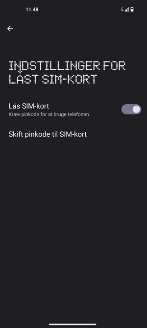 Vælg Skift pinkode til SIM-kort