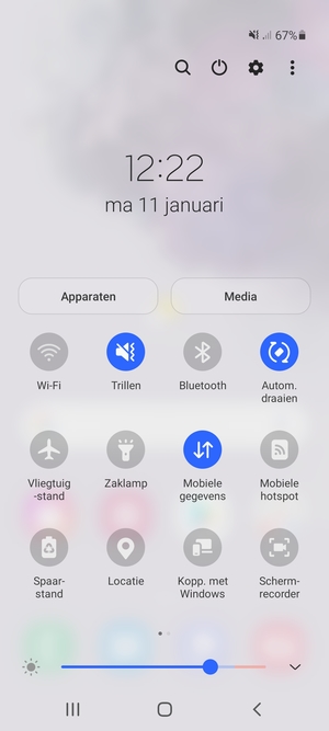 Selecteer Trillen om te veranderen naar stille modus