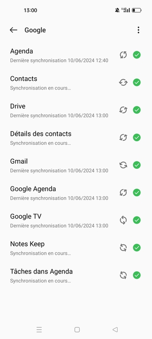 Vos informations seront synchronisées