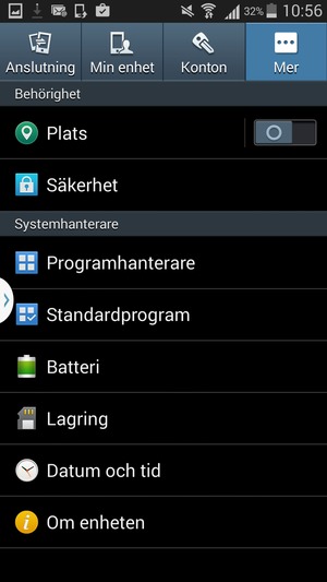Välj Säkerhet