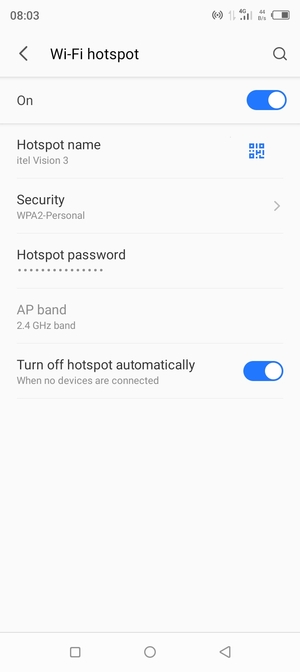 Your phone is now set up for use as a modem
