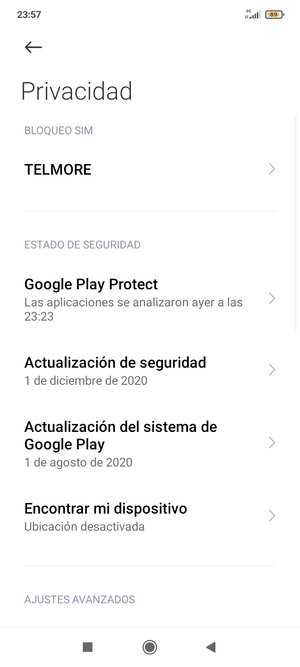 Seleccione Actualización de seguridad