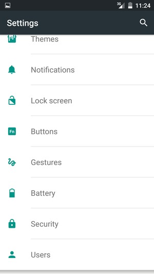 Scroll to and select Battery