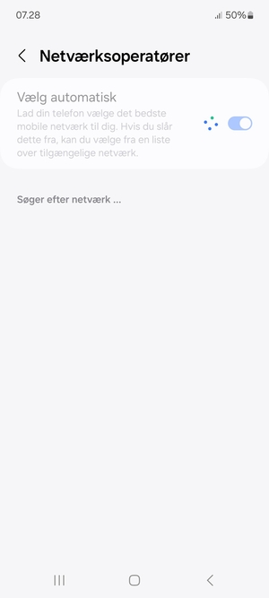 Afvent at søgningen er afsluttet