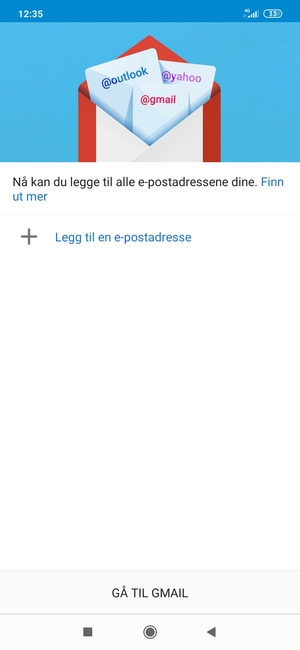 Velg Legg til en e-postadresse