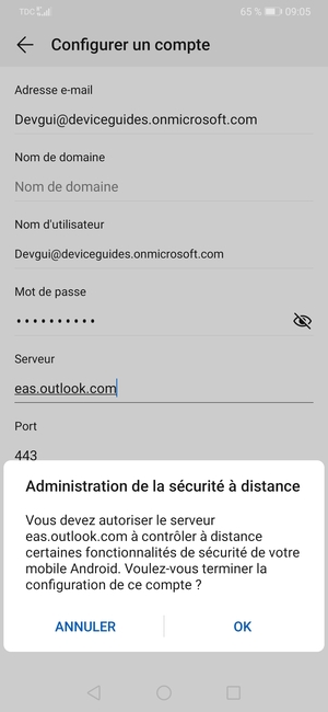 Sélectionnez OK