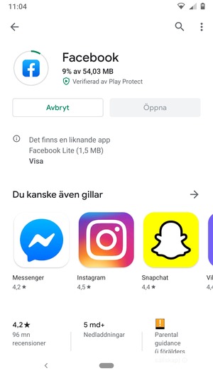 Vänta på att installationsprocessen avslutas