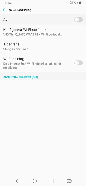 Välj Konfigurera Wi-Fi-surfpunkt