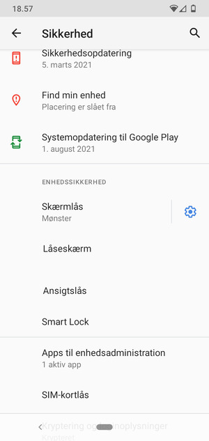 Vælg SIM-kortlås