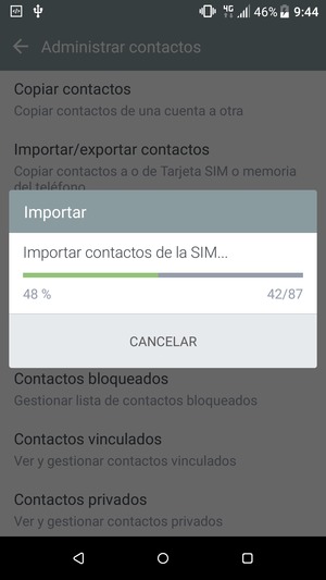 Sus contactos se guardarán en su cuenta de Google y se guardarán en su teléfono la próxima vez que Google sea sincronizado.