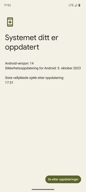 Hvis telefonen din er oppdatert, vil du se følgende skjermbilde