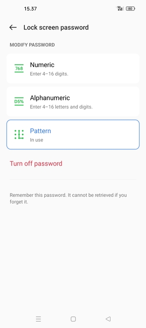 Your phone is now secure with a screen lock
