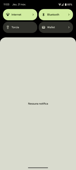 Scorri nuovamente verso il basso il menu in alto