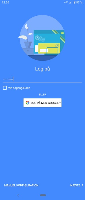 Vælg LOG PÅ MED GOOGLE