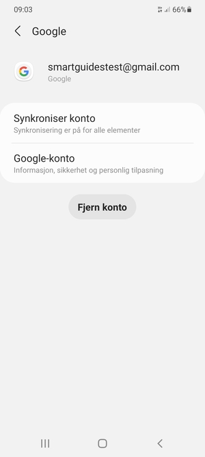 Velg Synkroniser konto
