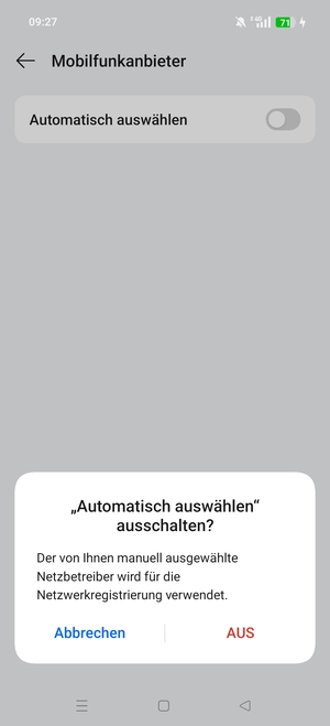 Wählen Sie AUS