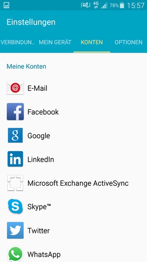 Wählen Sie Google