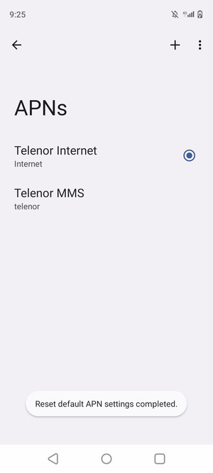 Your phone will reset to default Internet and MMS settings