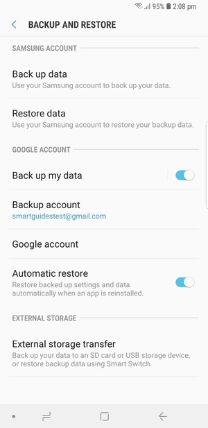 Select Backup account