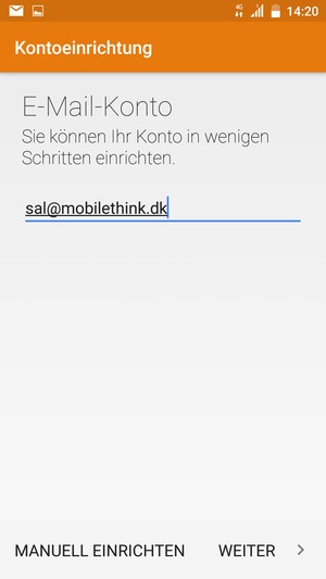 Geben Sie Ihre E-Mail-Adresse ein und wählen Sie WEITER