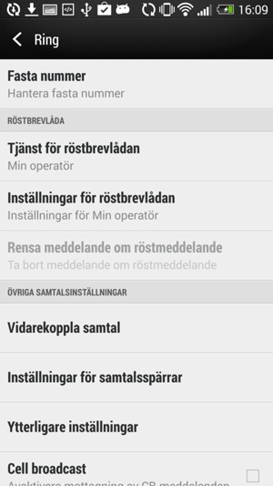 Välj Inställningar för röstbrevlådan