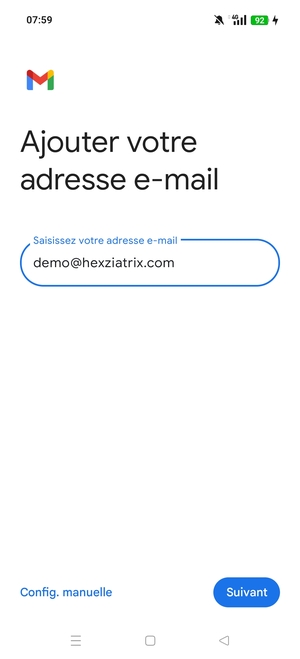 Saisissez votre adresse e-mail et sélectionnez Suivant