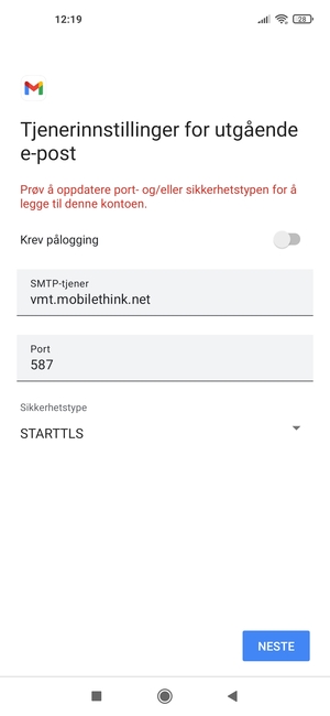 Velg Sikkerhetstype