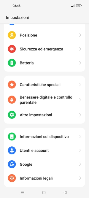 Scorri e seleziona Utenti e account