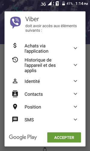 Sélectionnez ACCEPTER