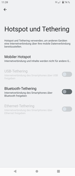 Wählen Sie Mobiler Hotspot
