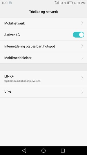 Vælg Mobilnetværk