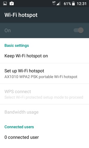Your phone is now set up for use as a modem