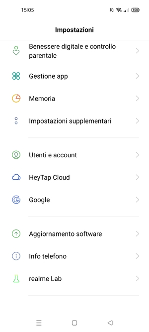 Scorri e seleziona Aggiornamento software