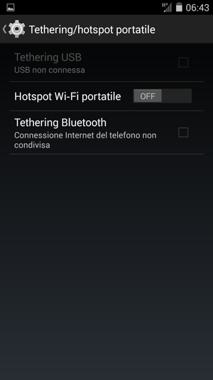 Seleziona Hotspot Wi-Fi / Hotspot Wi-Fi portatile