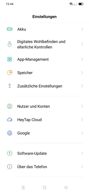 Scrollen Sie und wählen Sie Software-Update