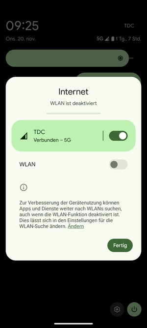 Wählen Sie Fertig