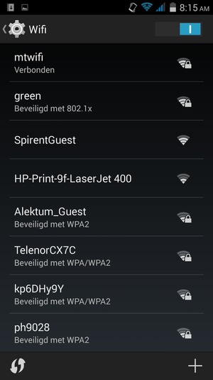 U bent nu verbonden met het WiFi-netwerk
