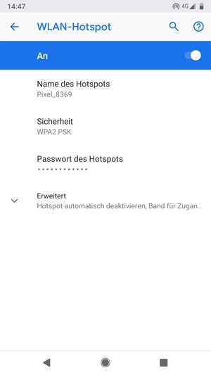 Ihr Handy ist jetzt für die Verwendung als Modem eingerichtet