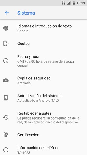 Seleccione Actualizaciones del sistema