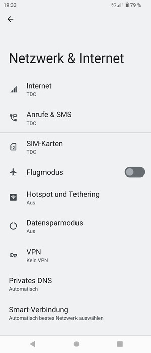 Wählen Sie Hotspot und Tethering