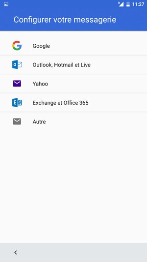 Sélectionnez Exchange et Office 365