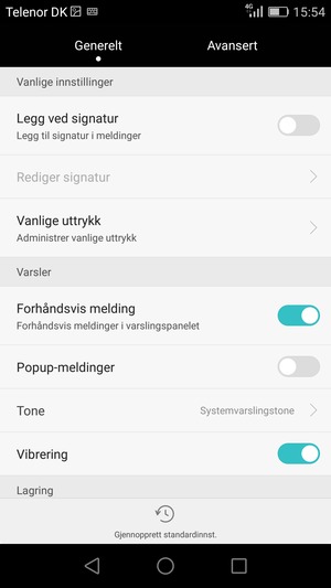 Velg Avansert