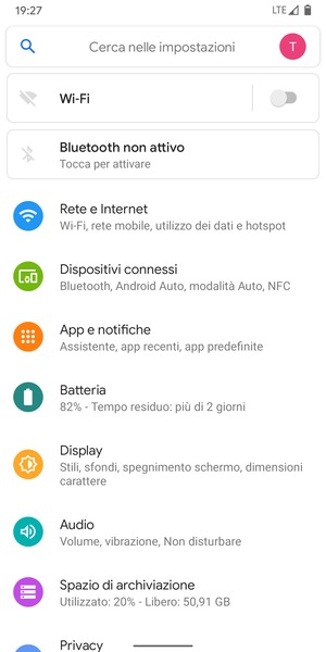 Seleziona Rete e Internet