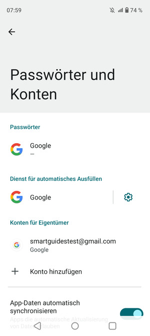Wählen Sie Ihr Google Konto