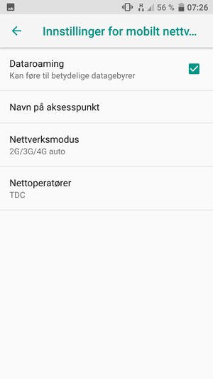 Slå Dataroaming på eller av