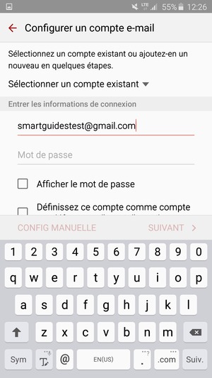 Saisissez votre adresse Gmail et sélectionnez Suiv.