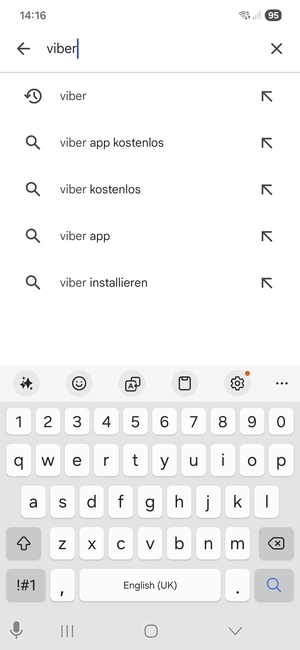 Geben Sie den Namen der App ein und wählen Sie Suchen