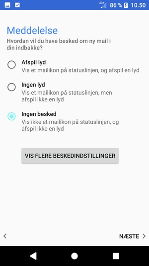 Vælg din foretrukne mulighed og vælg NÆSTE