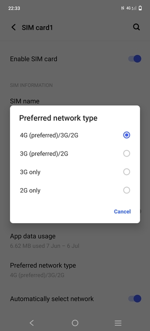 Select your preferred option
