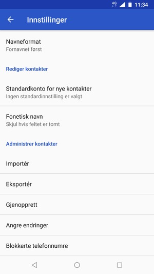 Bla til og velg Importér